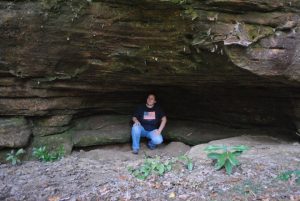 <b>sadonna at colditz cove</b><br> enjoying the shade of the cave