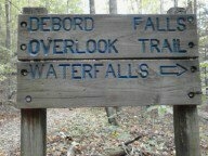 <b>Debord waterfall</b><br> sign for falls